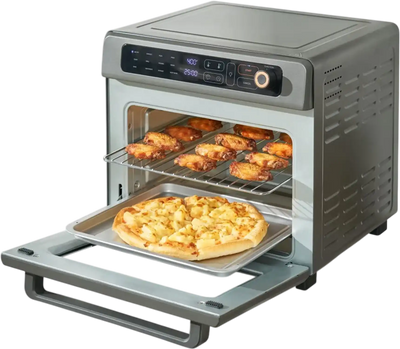 VEVOR 12-IN-1 Air Fryer Toaster Oven, 25L Convection Oven, 1700W Stainless Steel Toaster Ovens Countertop Combo with Grill, Pizza Pan, Gloves, 12 Slices Toast, 12-inch Pizza, Home and Commercial Use