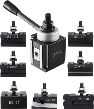 VEVOR Quick Change Tool Post Set, 8 Pcs, Includes Lathe Tool Holders, Wedge Type Tool Post with Turning Tool Holder Accessories, Fit for Mini Lathe & Metal Lathe 6