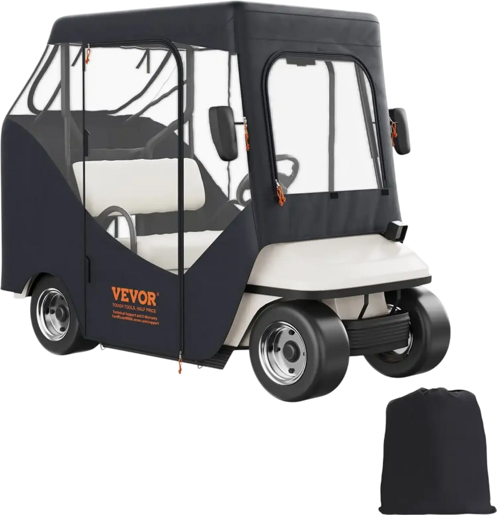 VEVOR Golf Cart Enclosure, Polyester Driving Enclosure, Club Car Covers Suitable for 2-Seater Golf Carts, Sunproof and Dustproof Outdoor Cart Cover
