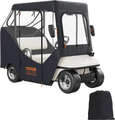 VEVOR Golf Cart Enclosure, Polyester Driving Enclosure, Club Car Covers Suitable for 2-Seater Golf Carts, Sunproof and Dustproof Outdoor Cart Cover
