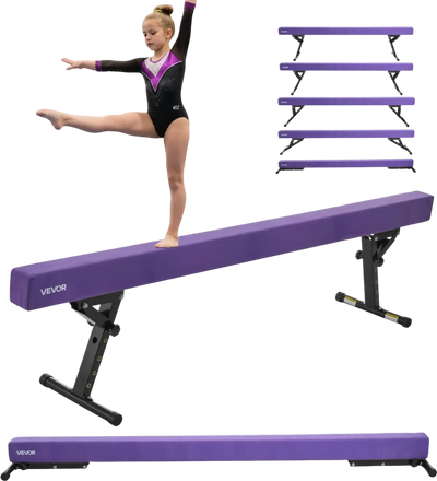Vevor Balance Beam 8' Adjustable Gymnastics Beam Purple New