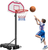 VEVOR Portable Basketball Stand, 5.2 to 6.9 ft Height Adjustment Basketball Hoop & Goal, Kids Adjustable Basketballs Hoop with Nylon Net & Rolling Wheels, Portable Backboard Set for Patios, Poolside