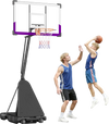 VEVOR Portable Basketball Stand, 10 ft Height Adjustment Basketball Hoop & Goal, Basketballs Hoop Outdoor with 48 inch PC Backboard for Kids, Adults in Schools, Parks, Indoor & Outdoor Use
