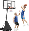 VEVOR Portable Basketball Stand, 10 ft Height Adjustment Basketball Hoop & Goal, Basketballs Hoop Outdoor with 50 inch PC Backboard for Kids, Adults in Schools, Parks, Indoor & Outdoor Use