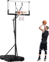 VEVOR Portable Basketball Stand, 10 ft Height Adjustment Basketball Hoop & Goal, Portable Basketballs Hoop with 54 inch PC Backboard & Wheels for Kids, Teens, Adults in Driveways, Pools, Schools