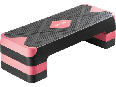 Vevor Step Platform Height Adjustable Aerobic Exercise Stepper with 4 Risers Red New