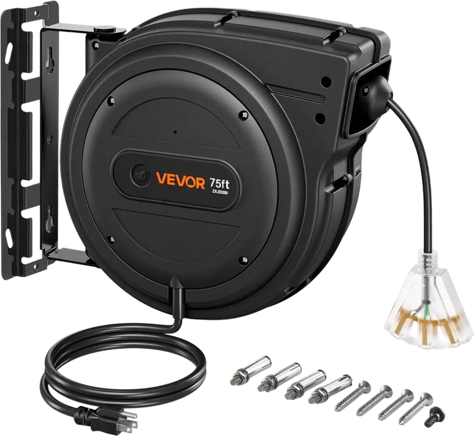 Vevor Extension Cord Reel 75' Heavy Duty Retractable Power Cord New