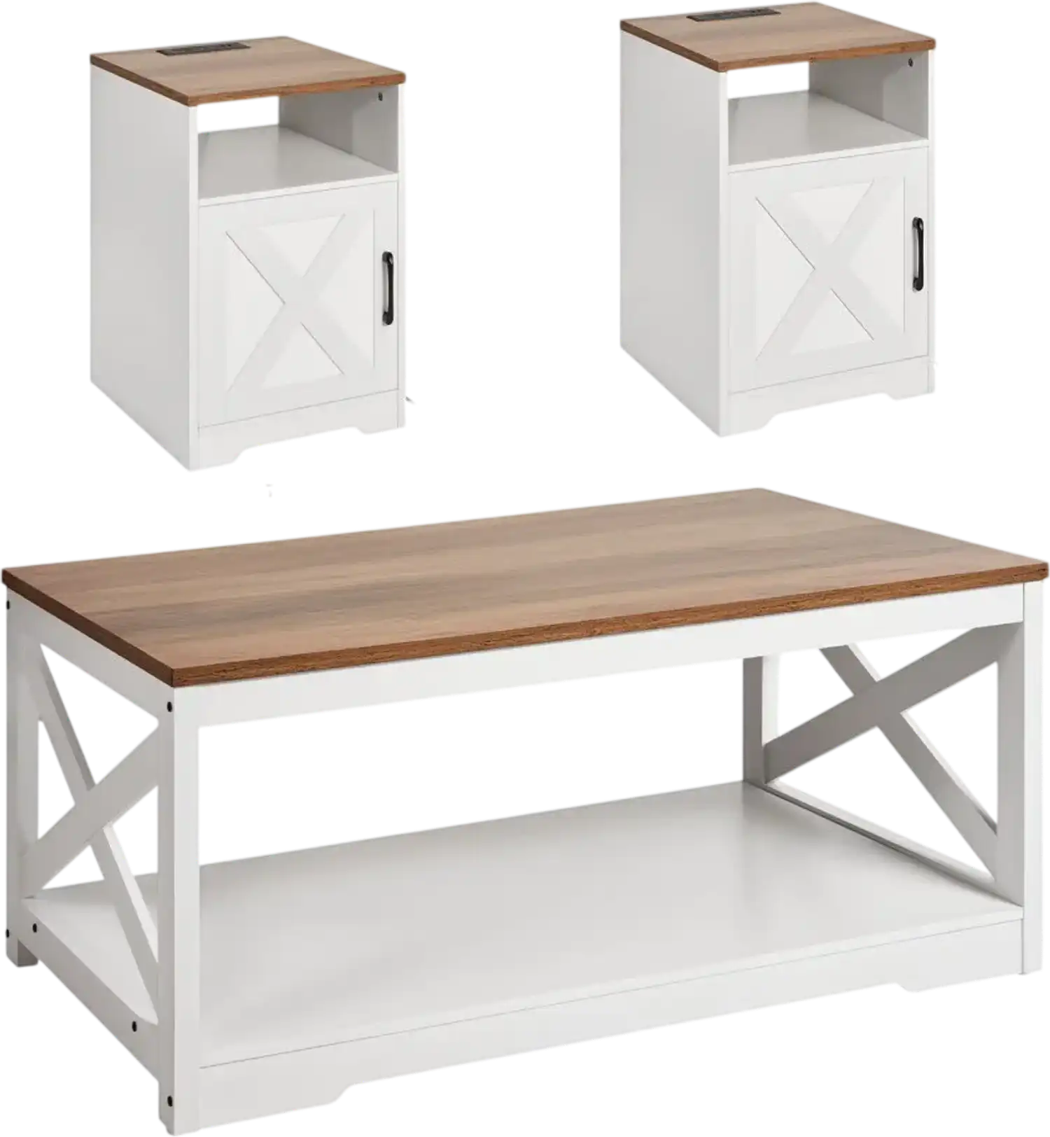 Vevor Coffee Table Set 3-Piece Farmhouse 40
