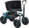 VEVOR Garden Seat with Wheels, Rolling Garden Stool with Height Adjustable & 360° Swivel Seat, 400lbs Weight Capacity, Gardening Cart Bench, Ergonomic Backrest & Tool Storage, for Garden, Yard, Patio
