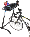 VEVOR Cycling Desk, Mobile Foldable Multi-Functional Bike Trainer & Treadmill Desk with Lockable Wheels, Non-Slip Multi-Slot Bike Trainer Fitness Desk with Handle Bar, Fit for Home Office Exercise