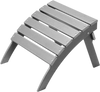VEVOR Adirondack Ottoman, 21.5L x 18.9W x 14.8H Inch HDPE Plastic Folding Adirondack Ottoman, Weather-Resistant Foot Rest for Adirondack Chair, Widely Used for Outside Porch Pool Lawn Backyard, Gray