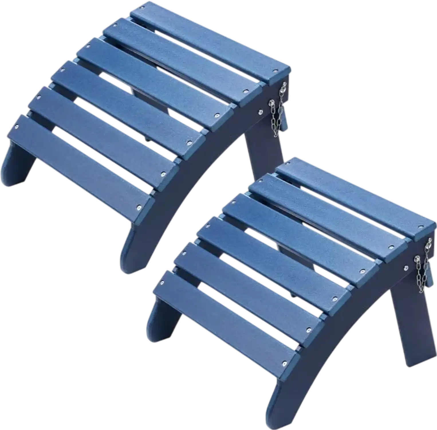 Vevor Adirondack Ottoman Set of 2 Folding HDPE Footrest Blue New