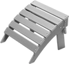 VEVOR Adirondack Ottoman, 16.9L x 18.9W x 13H Inch HDPE Plastic Folding Adirondack Ottoman, Weather-Resistant Foot Rest for Adirondack Chair, Widely Used for Outside Porch Pool Lawn Backyard, Gray