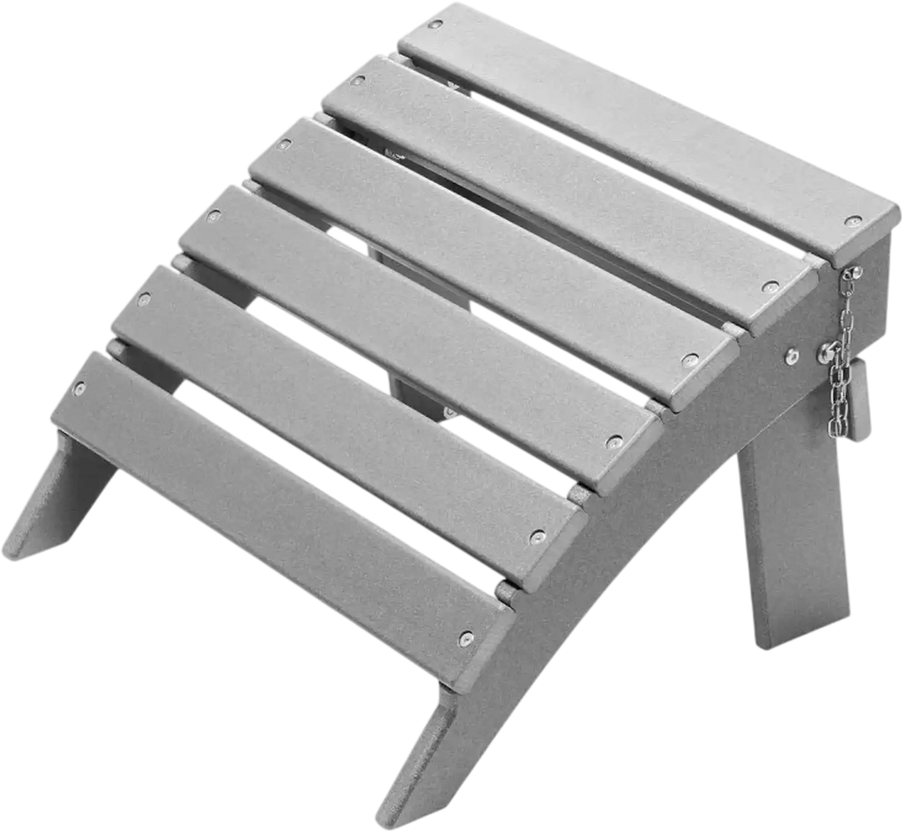 VEVOR Adirondack Ottoman, 16.9L x 18.9W x 13H Inch HDPE Plastic Folding Adirondack Ottoman, Weather-Resistant Foot Rest for Adirondack Chair, Widely Used for Outside Porch Pool Lawn Backyard, Gray