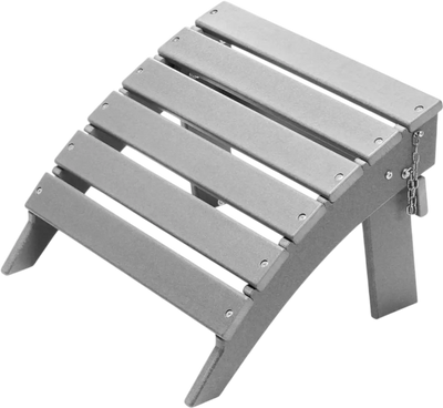 Vevor Patio Footrest Adirondack Folding Ottoman Gray HDPE 16.9