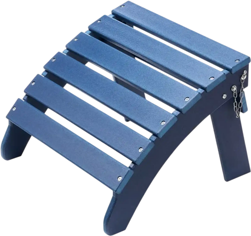 VEVOR Adirondack Ottoman, 18.7L x 18.9W x 13.8H Inch HDPE Plastic Folding Adirondack Ottoman, Weather-Resistant Foot Rest for Adirondack Chair, Widely Used for Outside Porch Pool Lawn Backyard, Blue