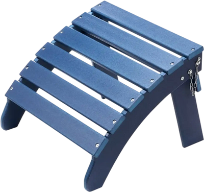 VEVOR Adirondack Ottoman, 18.7L x 18.9W x 13.8H Inch HDPE Plastic Folding Adirondack Ottoman, Weather-Resistant Foot Rest for Adirondack Chair, Widely Used for Outside Porch Pool Lawn Backyard, Blue