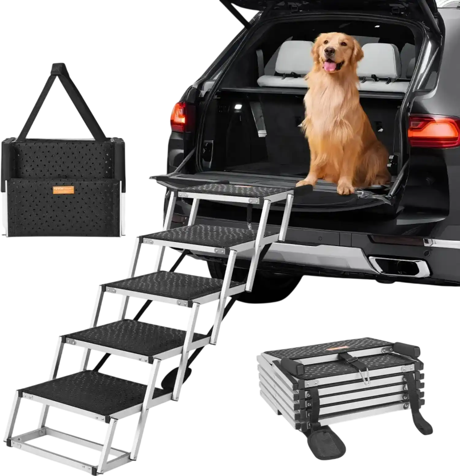 Vevor Dog Stairs 5-Step Folding Car Pet Steps New