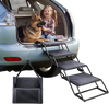 VEVOR Dog Stairs for Car, 4 Steps Extra Wide Foldable Dog Ramp for Large Dogs with Non-Slip Surface, Portable Lightweight Pet Stairs Ladder for Car, SUV, Truck, High Bed, Sofa, Support up to 250 lbs