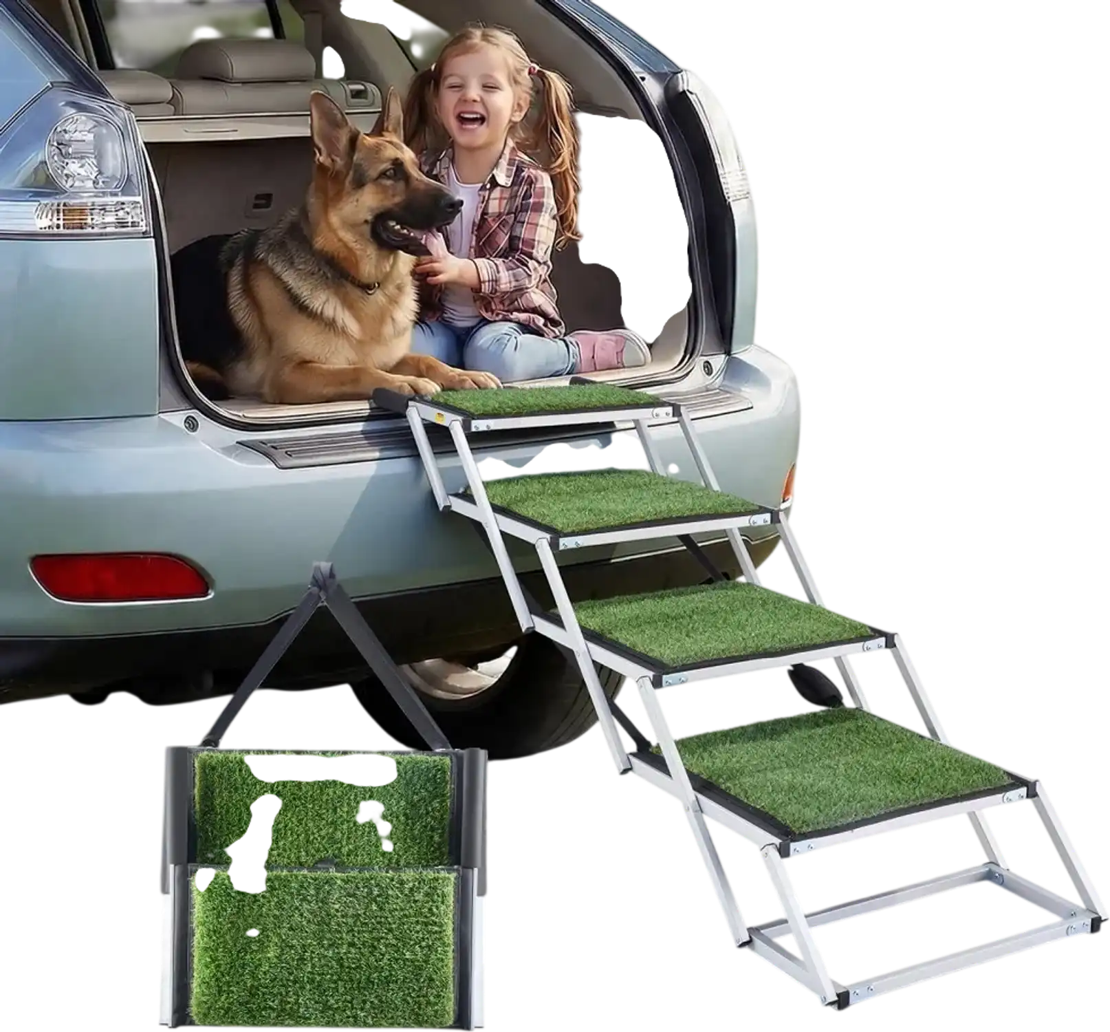 Vevor Dog Stairs 4-Step Foldable Pet Stairs for Car SUV Truck High Bed Sofa 200 lbs New
