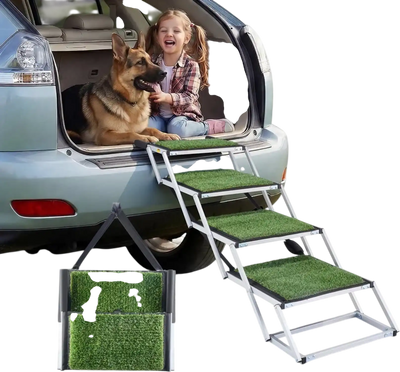 Vevor Dog Stairs 4-Step Foldable Pet Stairs for Car SUV Truck High Bed Sofa 200 lbs New