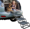 VEVOR Dog Stairs for Car, 4 Steps Extra Wide Foldable Dog Ramp for Large Dogs with Non-Slip Surface, Portable Lightweight Pet Stairs Ladder for Car, SUV, Truck, High Bed, Sofa, Support up to 400 lbs
