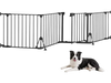 VEVOR Freestanding Dog Gate 24" Tall 4-Panel Foldable Metal Pet Gate Black, For Stairs Doorways, Dual-Triangle Support, Sturdy Metal Construction, Freestanding or Wall Mount, Flexible Shapes, Easy Fit