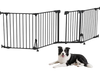 VEVOR Freestanding Dog Gate 30" Tall 4-Panel Foldable Metal Pet Gate Black, For Stairs Doorways, Dual-Triangle Support, Sturdy Metal Construction, Freestanding or Wall Mount, Flexible Shapes, Easy Fit
