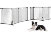 VEVOR Freestanding Dog Gate 32" Tall 6-Panel Foldable Metal Pet Gate Black, For Stairs Doorways, Dual-Triangle Support, Sturdy Metal Construction, Freestanding or Wall Mount, Flexible Shapes, Easy Fit