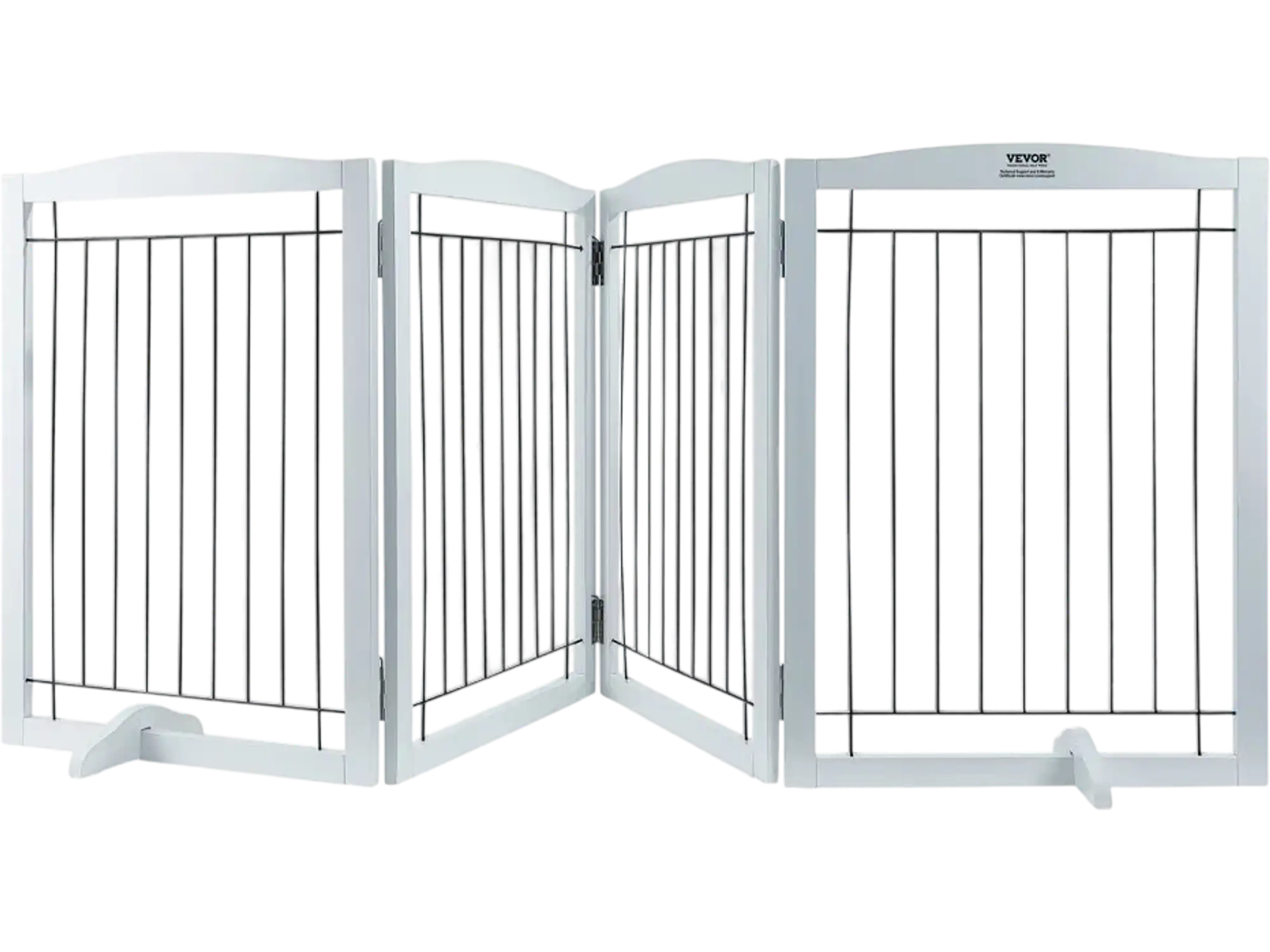 Vevor Dog Gate Free Standing Foldable Pet Barrier White New