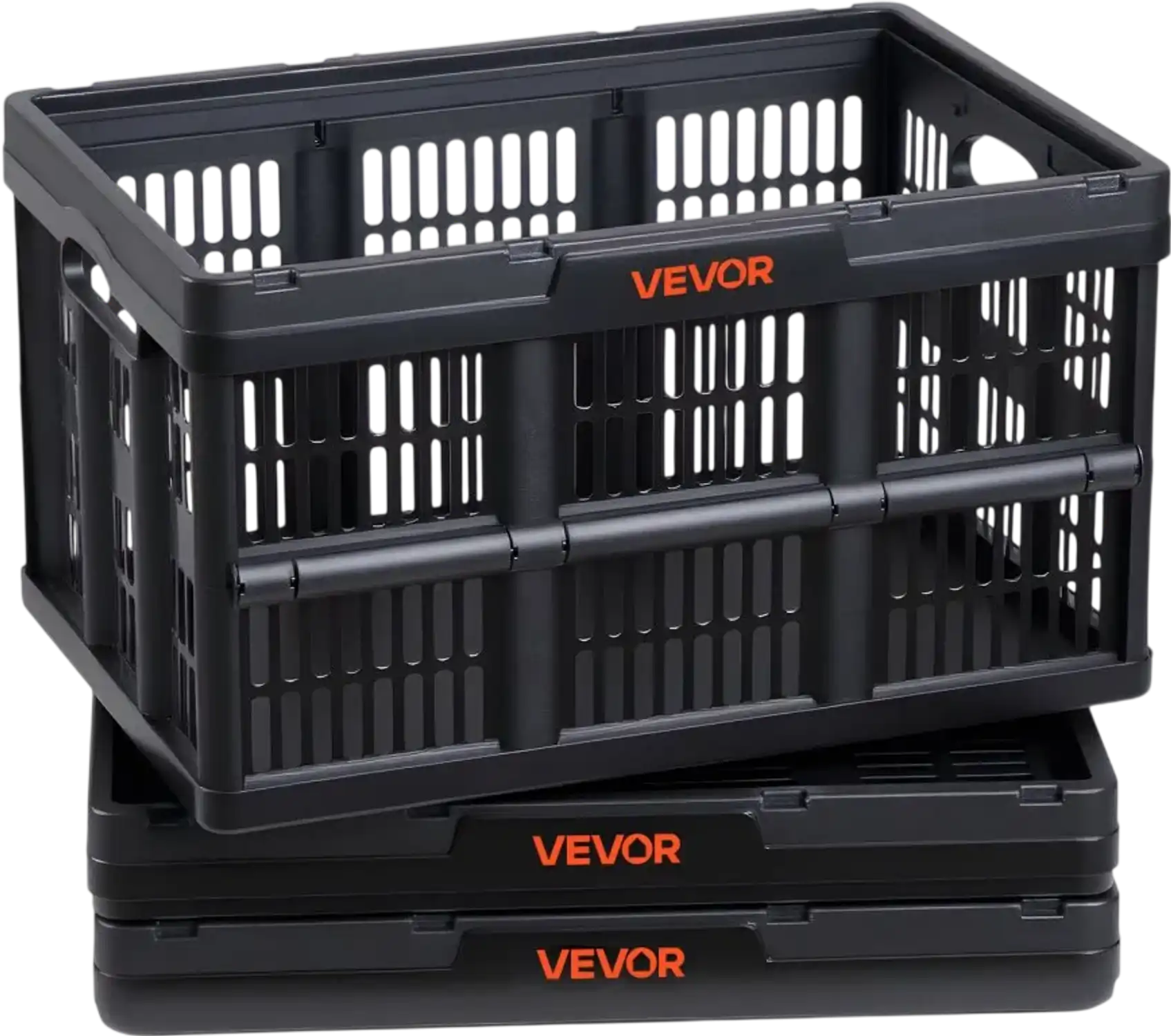 Vevor Storage Bins 45L 3-Pack Collapsible Stackable Folding Crates New