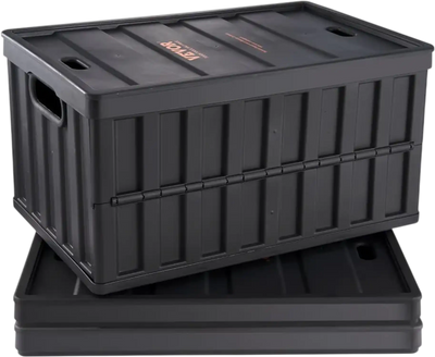 VEVOR Collapsible Storage Bins with Lids, 65L 3 Packs, Folding Plastic Stackable Utility Crates with Handles, Large Heavy Duty Containers for Clothes, Toys, Books, Snack, Shoes, and Grocery Organizing
