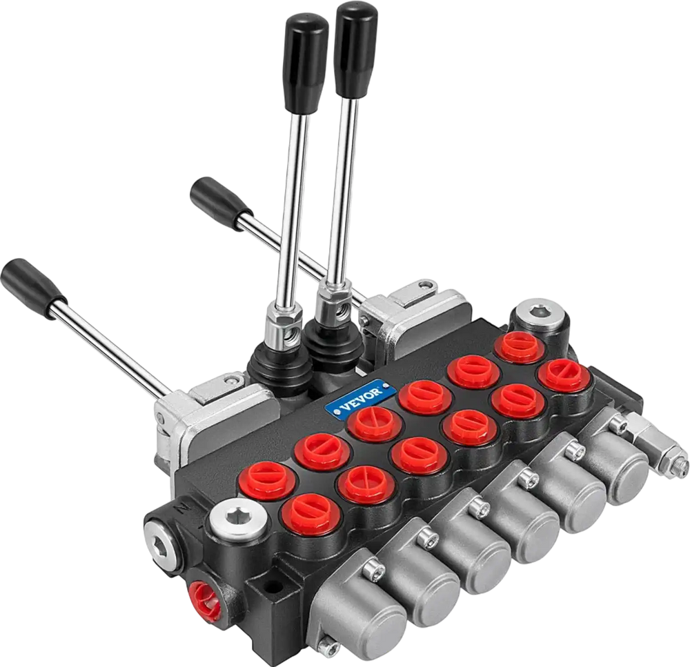 Tuspuzz Hydraulic Directional Control Valve, 6 Spool Hydraulic Spool Valve, 11 GPM Hydraulic Loader Valve, 4500 PSI Directional Control Valve, Hydraulic Valves and Controls for Tractors Loaders Tanks