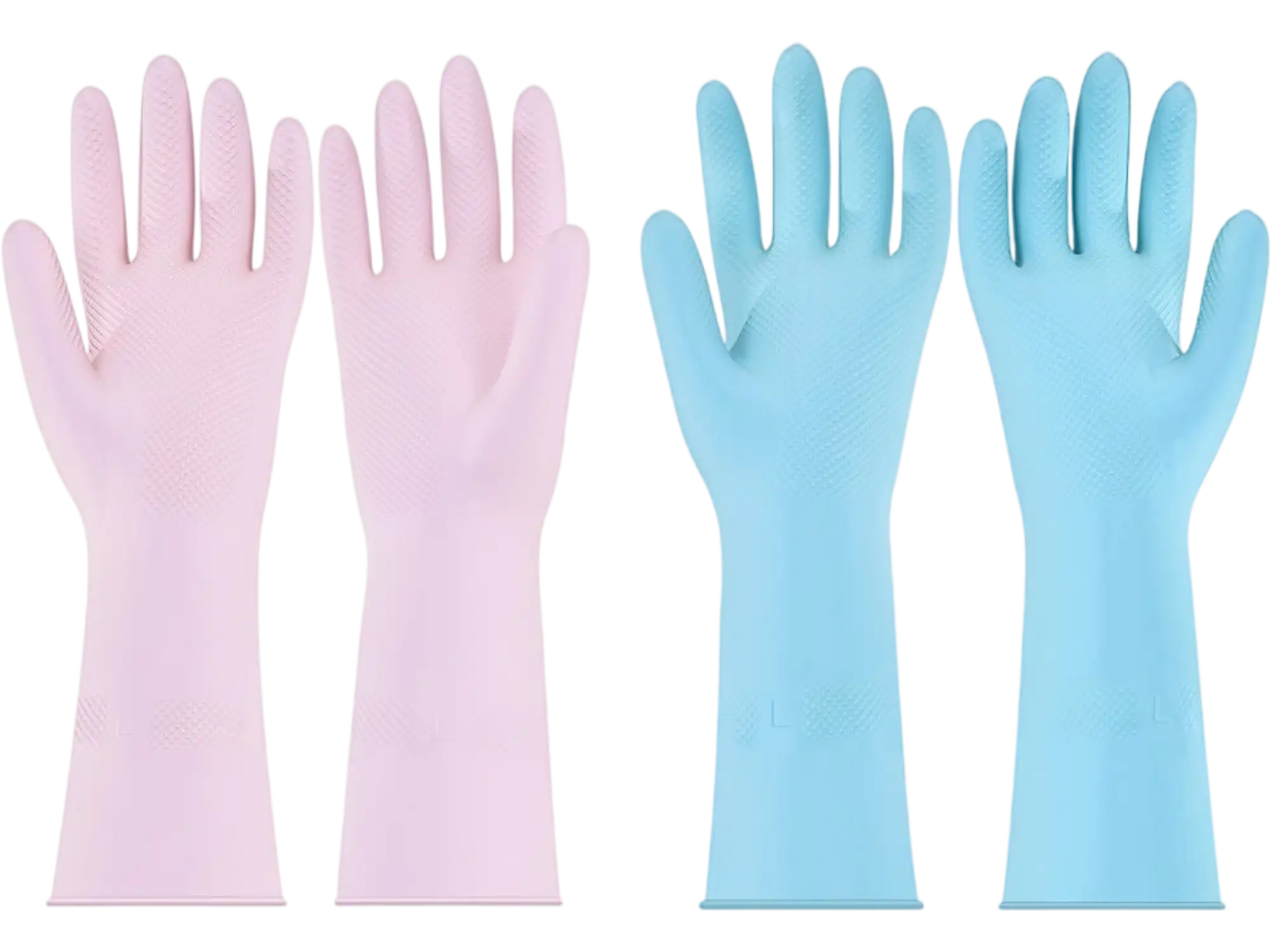 Vevor Gloves Reusable Dishwashing Cleaning Gloves 2 Pairs Large Pink + Purple New