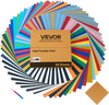 VEVOR Heat Transfer Vinyl, 80 Pack, 12 x 12 in, Assorted Colors HTV Iron on Vinyl Bundle, Easy to Cut and Weed, with Accessories, Compatible with Cutting Machines, for Various Materials, T-shirts
