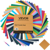 VEVOR Heat Transfer Vinyl, 50 Pack, 12 x 12 in, Assorted Colors HTV Iron on Vinyl Bundle, Easy to Cut and Weed, with Accessories, Compatible with Cutting Machines, for Various Materials, T-shirts