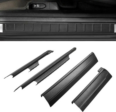 VEVOR Rocker Panel Guard, 4-Piece Set, Compatible with 1999-2006 Chevrolet Silverado Extended Cab, Replacement for 14089 Trail Armor Side Skirts Extension Body Kit, Driver Side, 3M Adhesive, Black
