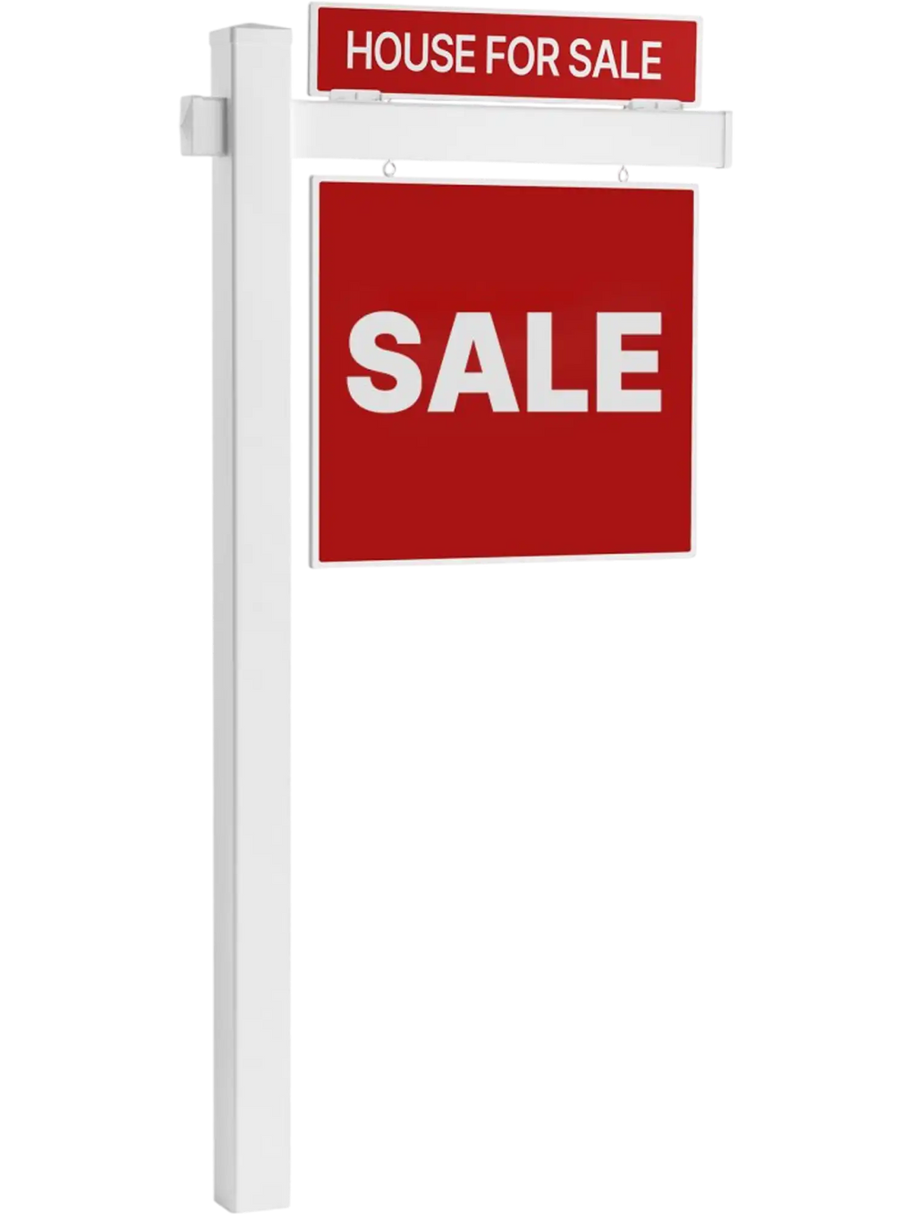 VEVOR Real Estate Sign Post, 6 ft Tall, PVC Realtor Yard Sign Holder with 36 in Arm Holds up to 24 in, Easy to Install, Wind-Resistant, for Open House and Home, Yard, Road, Outdoor, White (No Signs)