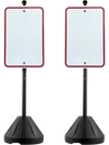VEVOR Portable Sign Post, 5 ft Cast Iron Sign Post Holder with Hard Plastic Base & Wheels,  Movable Parking Sign Stand for No Parking Street Signs, Handicap Parking Sign,  with Base, Bolts Nuts, Black