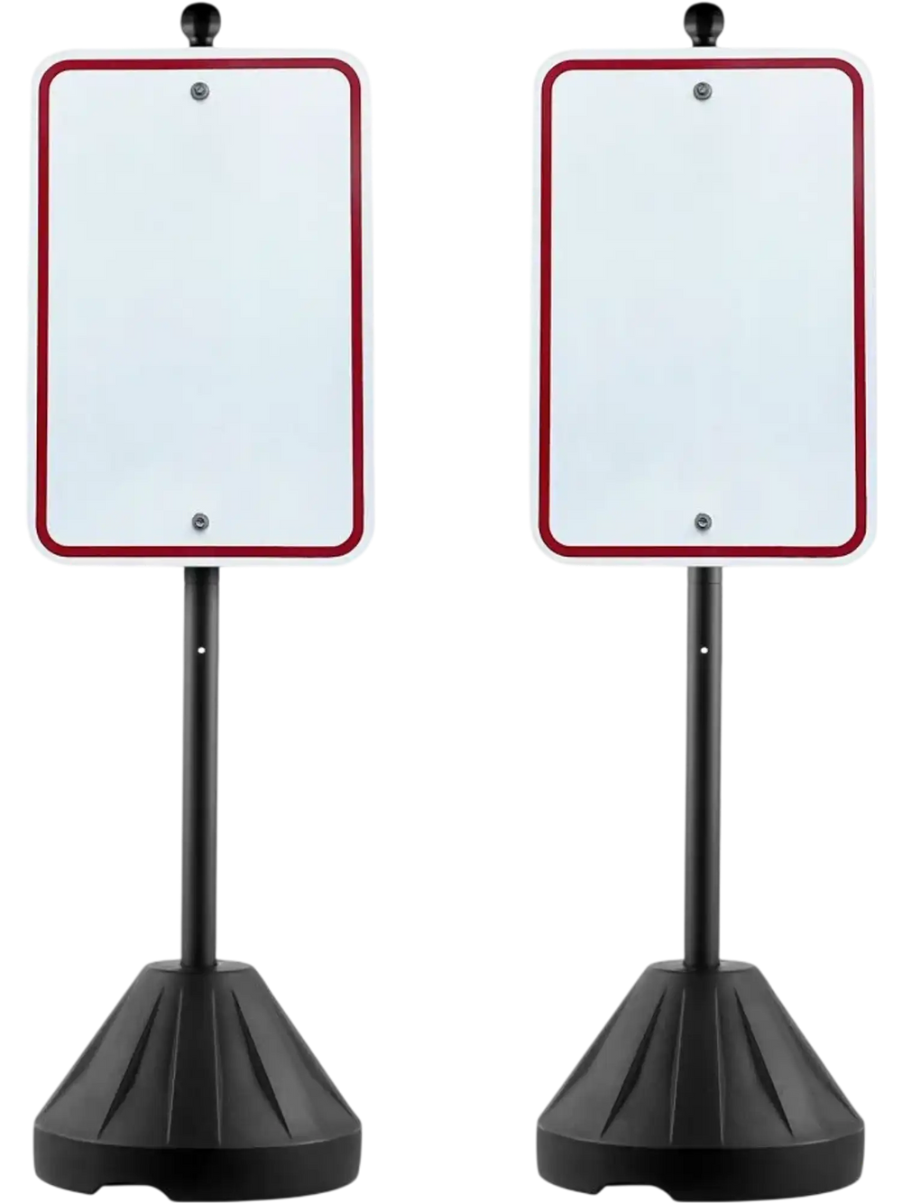 VEVOR Portable Sign Post, 5 ft Cast Iron Sign Post Holder with Hard Plastic Base & Wheels,  Movable Parking Sign Stand for No Parking Street Signs, Handicap Parking Sign,  with Base, Bolts Nuts, Black