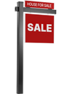 VEVOR Real Estate Sign Post, 6 ft Tall, PVC Realtor Yard Sign Holder with 36 in Arm Holds up to 24 in, Easy to Install, Wind-Resistant, for Open House and Home, Yard, Road, Outdoor, Black (No Signs)