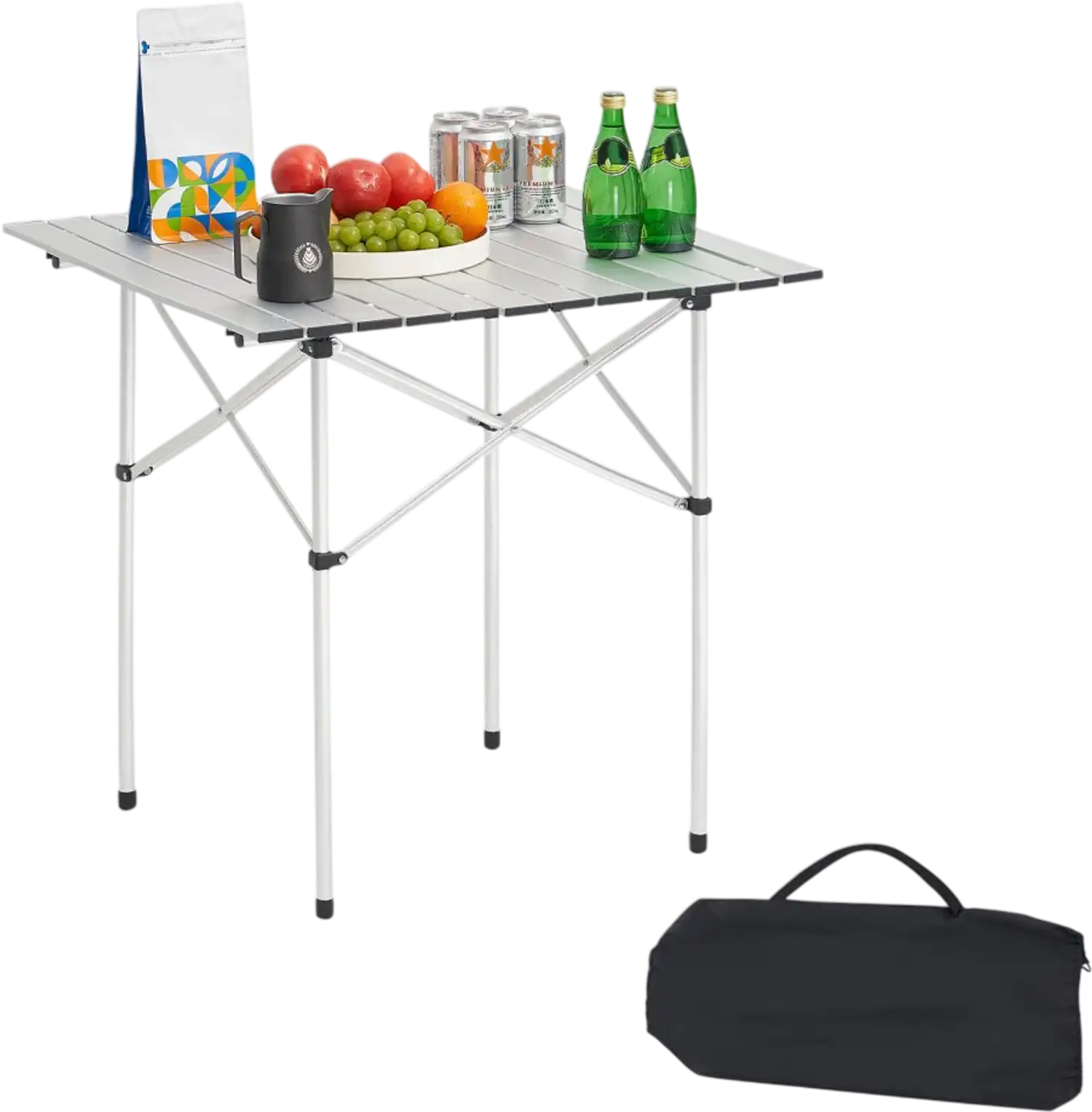 Vevor Camping Table Portable Aluminum Folding Roll-Up Picnic Table New