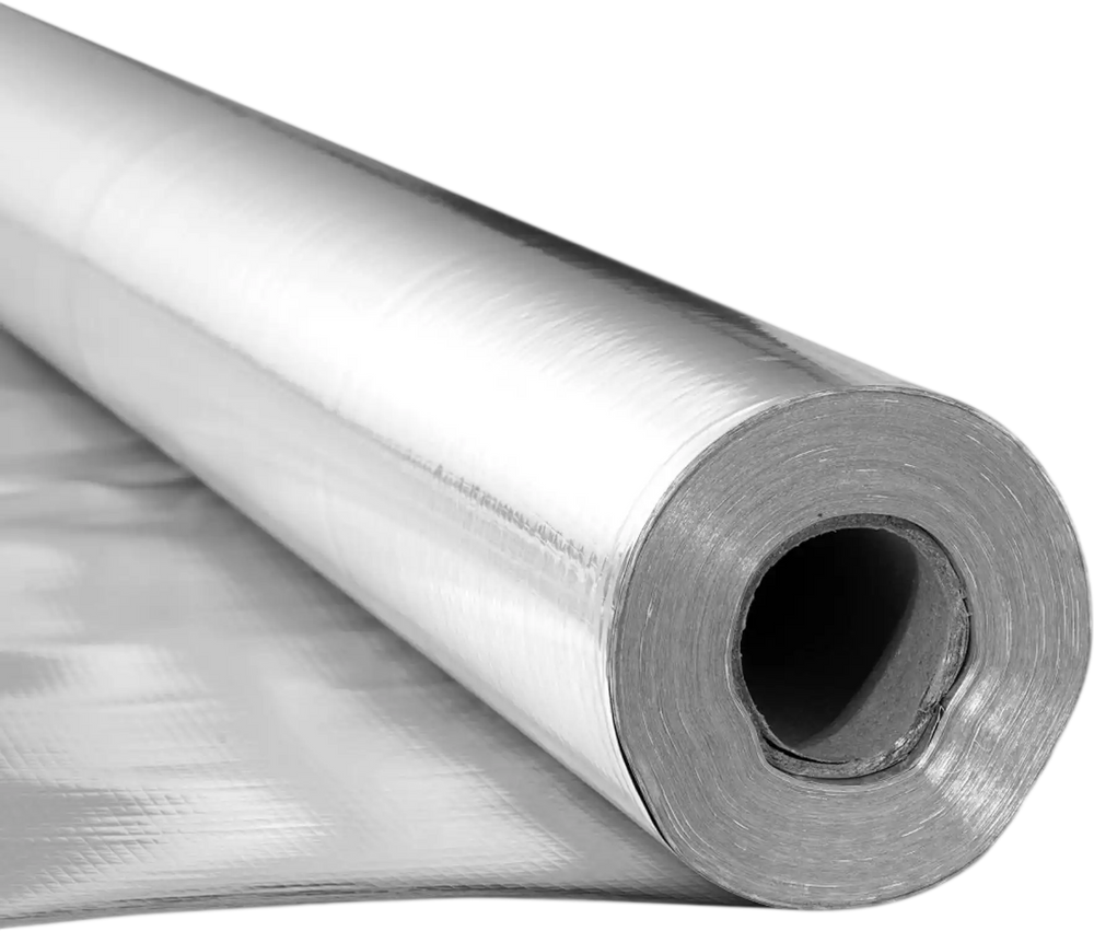 VEVOR Double Reflective Insulation Roll, Non-Perforated Woven Fabric Radiant Barrier, 0.15mm 48 in x 125 ft, Double-Sided Aluminum Foil Heat Reflective Shield, Thermal Insulation Roll for Window Roofs
