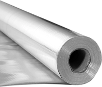 VEVOR Double Reflective Insulation Roll, Non-Perforated Woven Fabric Radiant Barrier, 0.15mm 48 in x 125 ft, Double-Sided Aluminum Foil Heat Reflective Shield, Thermal Insulation Roll for Window Roofs