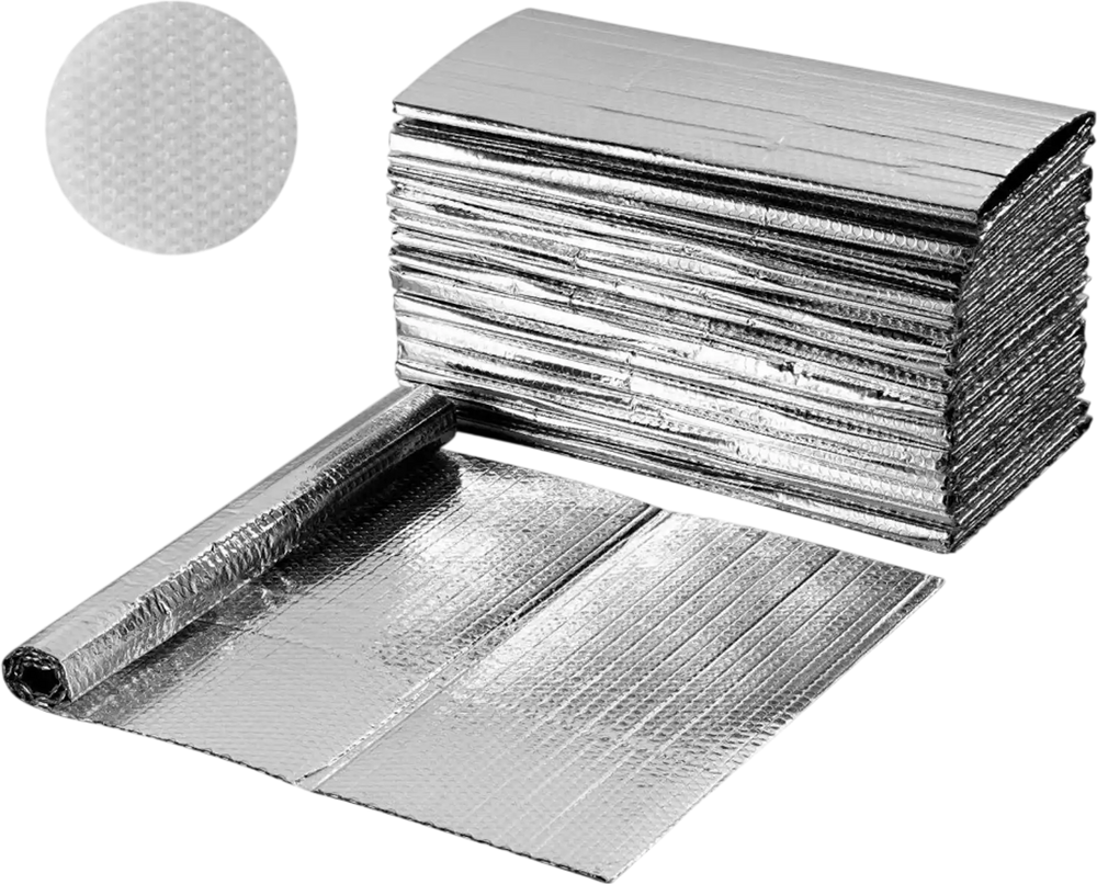 VEVOR Double Reflective Insulation Sheet, 16PCS Double-Sided Aluminum Foil Radiant Barrier, 6mm 24 in x 4 ft, Dual-Layer Air Bubble Heat Reflective Shield, Thermal Insulation Rolls