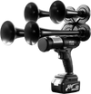 VEVOR Cordless 4-Trumpet Air Horn 130dB Train Air Horn & Built-in Air Pump, 18V 4Ah Lithium Battery, Powerful Sound, Strong Penetration, Handheld Portable for Vehicle Alerts, Holiday & Sporting Events