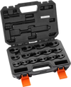 VEVOR Crowfoot Wrench Set, 1/2" and 3/8" Drive 15-Piece Crows Foot Wrench Set with PP Storage Case,  Metric 8-24 mm, CRMO Steel and  Manganese Phosphate Finish, for Mechanical Maintenance or Repairs