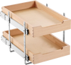 VEVOR 2 Tier Pull Out Cabinet Organizer, 14"W x 21"D Cabinet Drawer, Soft Close Slide out Shelf, Heavy-Duty Sliding Wood Drawer, Adjustable Base Cabinet Organization for Kitchen Pantry Bathroom