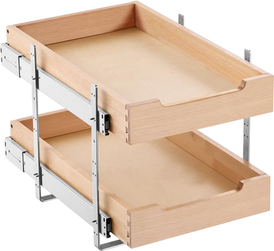 Vevor Pull-Out Cabinet Organizer 2-Tier Soft-Close Wood Drawer 14