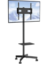 VEVOR Mobile TV Stand, Mobile TV Cart for 23 to 60 inch TVs, Height Adjustable Portable TV Stand with Wheels, with A Tray for Audio-Visual Devices, Rolling TV Stand with Mount for Bedroom, Living Room